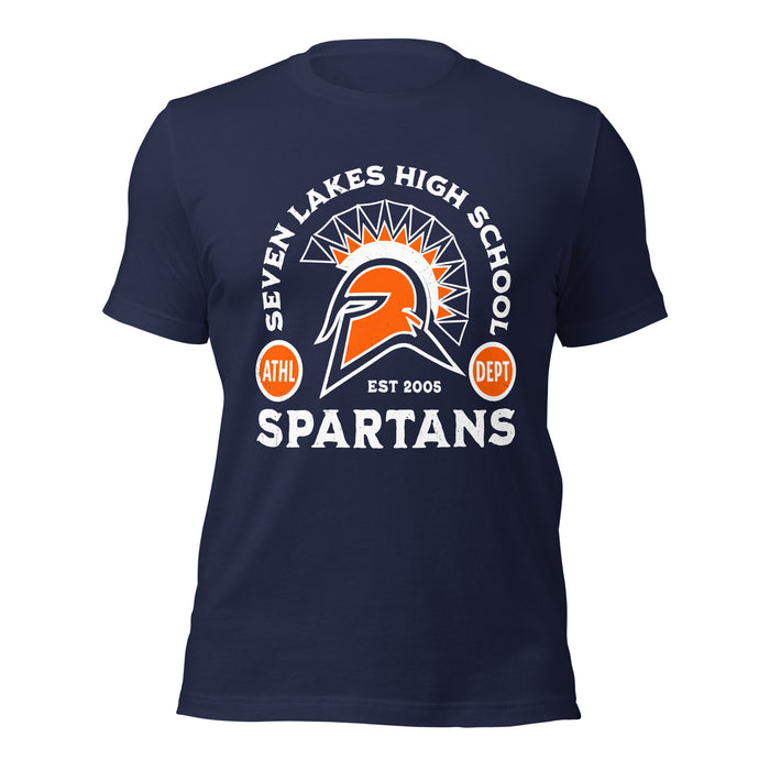 Seven Lakes High School Spartans Navy Blue Premium Unisex T-shirt 208