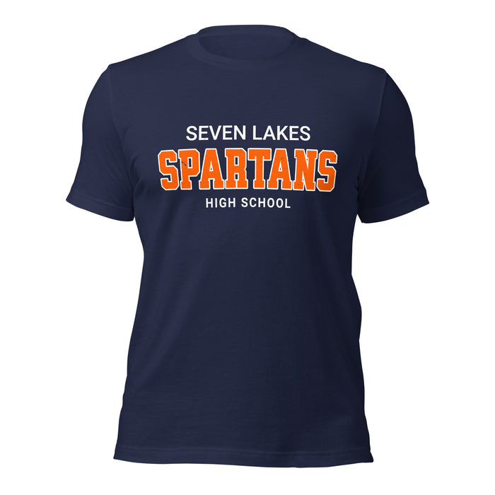 Seven Lakes High School Spartans Navy Blue Premium Unisex T-shirt 002