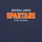 Close-up view of Seven Lakes High School Spartans Navy Blue Premium Unisex T-shirt 002