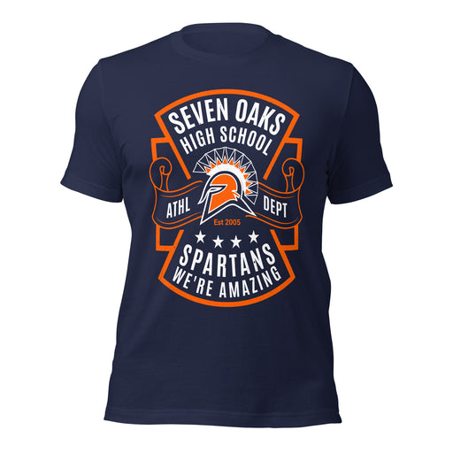 Seven Lakes High School Spartans Navy Blue Premium Unisex T-shirt 207