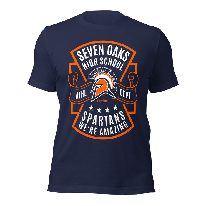 Seven Lakes High School Spartans Navy Blue Premium Unisex T-shirt 207