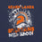 A navy blue graphic design featuring the text 'SEVEN LAKES SPARTANS high school' with a stylized Spartan helmet and sunburst emblem in orange, white, and gray. Seven Lakes High School Spartans Navy Blue Premium Unisex T-shirt 205