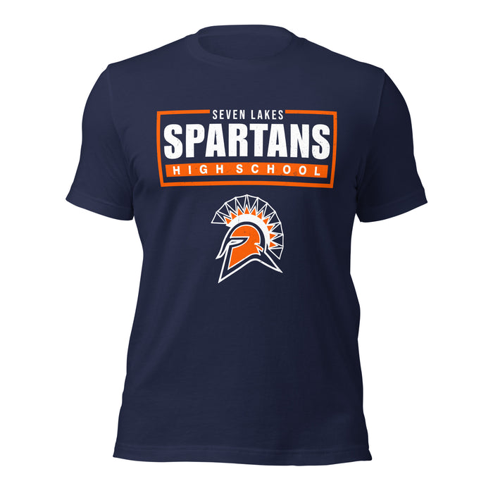 Seven Lakes High School Spartans Navy Blue Premium Unisex T-shirt 049