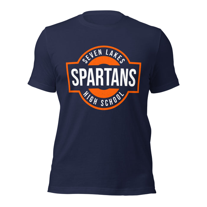 Seven Lakes High School Spartans Navy Blue Premium Unisex T-shirt 011