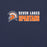 A navy blue graphic print featuring the text 'SEVEN LAKES SPARTANS' in white and orange, alongside a Spartan helmet and shield logo. Seven Lakes High School Spartans Navy Blue Premium Unisex T-shirt 200