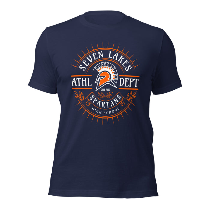 Seven Lakes High School Spartans Navy Blue Premium Unisex T-shirt 201