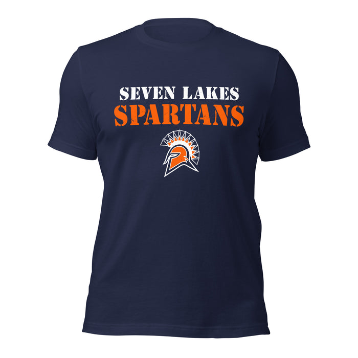 Seven Lakes High School Spartans Navy Blue Premium Unisex T-shirt 017
