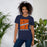 Woman wearing Seven Lakes High School Spartans Navy Blue Premium Unisex T-shirt 241