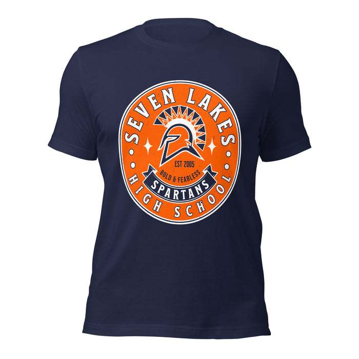 Seven Lakes High School Spartans Navy Blue Premium Unisex T-shirt 215