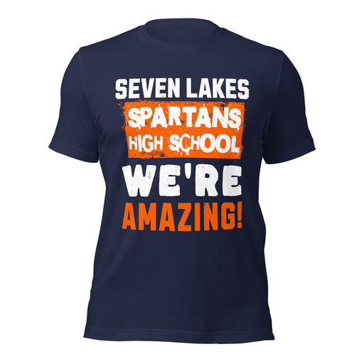 Seven Lakes High School Spartans Navy Blue Premium Unisex T-shirt 231