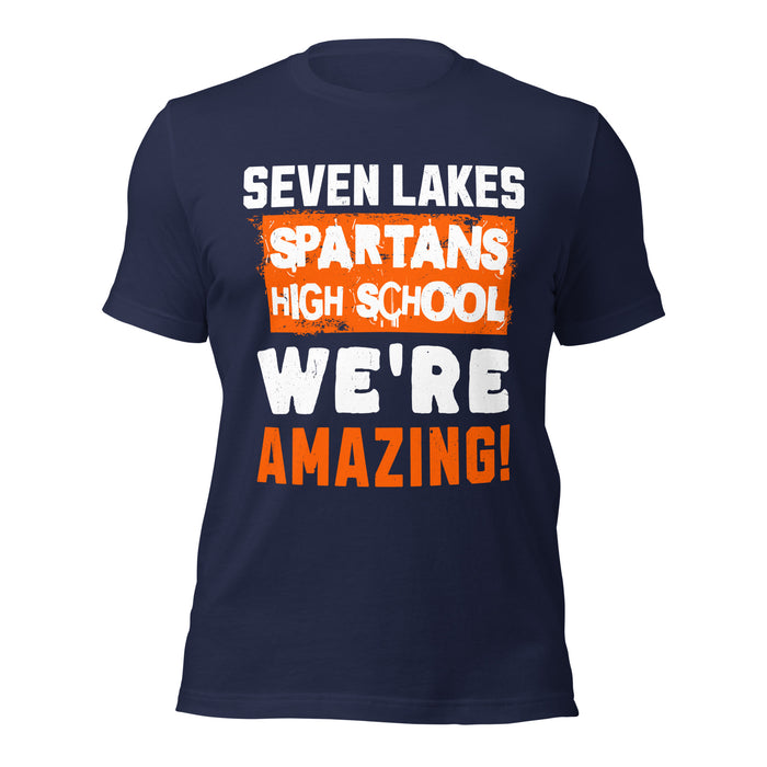 Seven Lakes High School Spartans Navy Blue Premium Unisex T-shirt 231