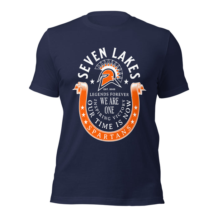 Seven Lakes High School Spartans Navy Blue Premium Unisex T-shirt 229
