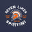 Close-up view of Seven Lakes High School Spartans Navy Blue Premium Unisex T-shirt 228
