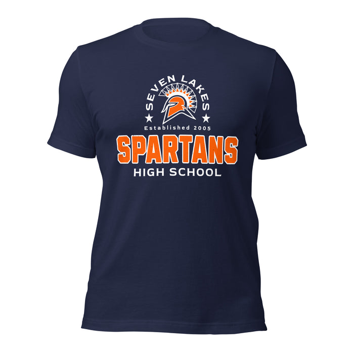 Seven Lakes High School Spartans Navy Blue Premium Unisex T-shirt 222
