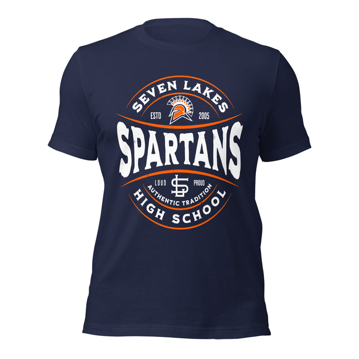 Seven Lakes High School Spartans Navy Blue Premium Unisex T-shirt 218
