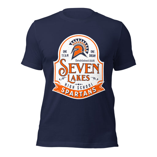 Seven Lakes High School Spartans Navy Blue Premium Unisex T-shirt 219