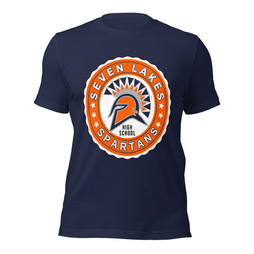 Seven Lakes High School Spartans Navy Blue Premium Unisex T-shirt 216