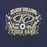 A navy blue graphic print featuring the text 'KLEIN COLLINS HIGH SCHOOL KC TIGER BAND' in Vegas gold and white, surrounded by musical instruments including trumpets, saxophones, a drum, and a tiger paw print. Klein Collins High School Tiger Band Navy Blue Premium T-shirt 001
