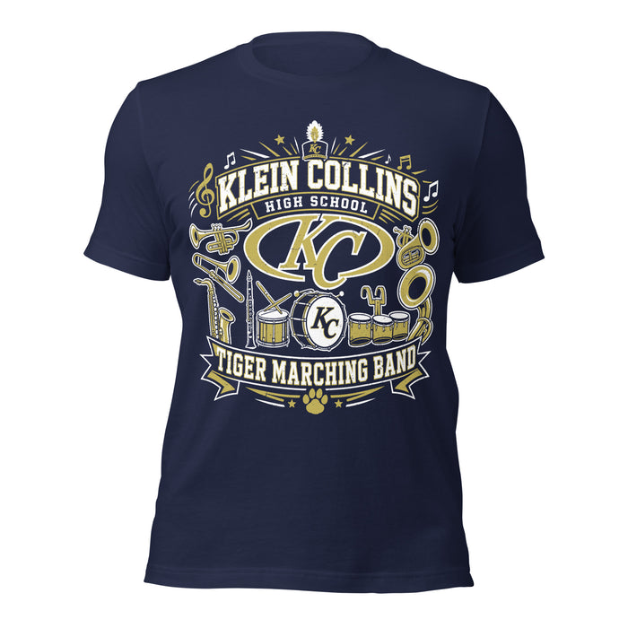 Klein Collins High School Tiger Band Navy Blue Premium T-shirt 003