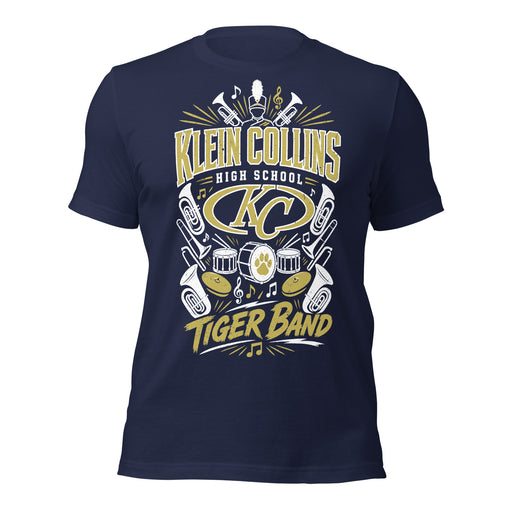 Klein Collins High School Tiger Band Navy Blue Premium T-shirt 004