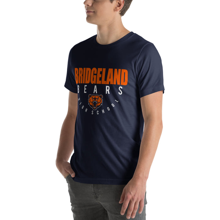 Man wearing a Bridgeland High School Bears Premium Navy Unisex T-shirt 12