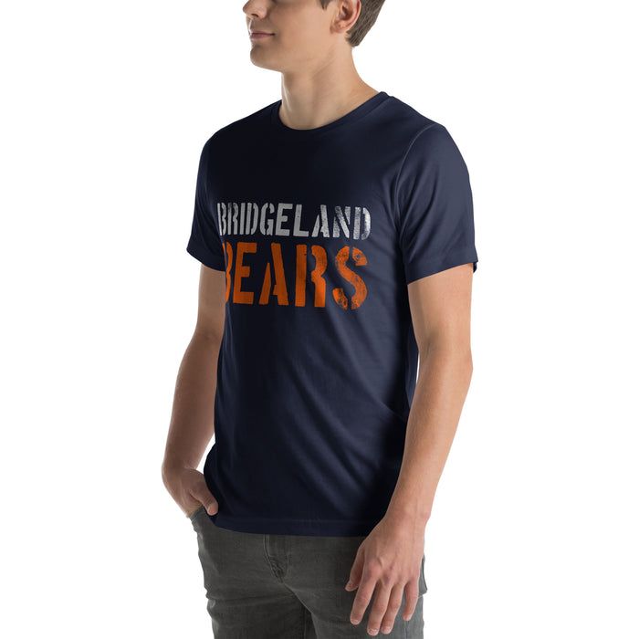 Man wearing a Bridgeland High School Bears Premium Navy Unisex T-shirt 17