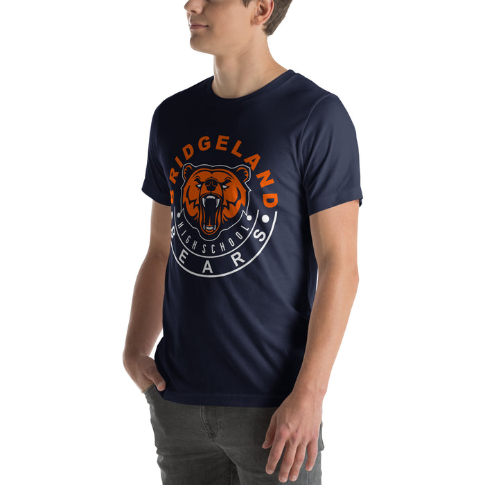 Man wearing a Bridgeland High School Bears Premium Navy Unisex T-shirt 19