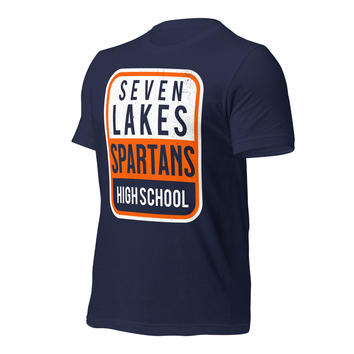 Seven Lakes High School Spartans Navy Blue Premium Unisex T-shirt 001