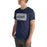 Man wearing Flower Mound High School Jaguars Navy Blue Premium T-shirt 098