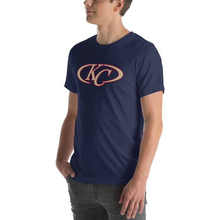 Man wearing Klein Collins High School Tigers Premium Navy Blue Unisex T-shirt 200
