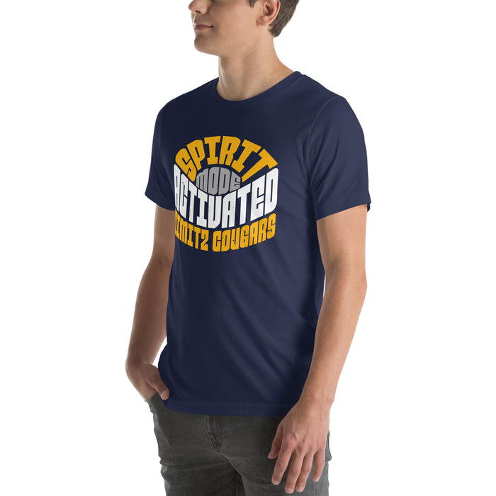 Man wearing Nimitz High School Cougars Navy Blue Premium Unisex T-shirt 242