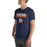 Man wearing Seven Lakes High School Spartans Navy Blue Premium Unisex T-shirt 049