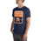 Man wearing Seven Lakes High School Spartans Navy Blue Premium Unisex T-shirt 001