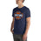 Man wearing Seven Lakes High School Spartans Navy Blue Premium Unisex T-shirt 011