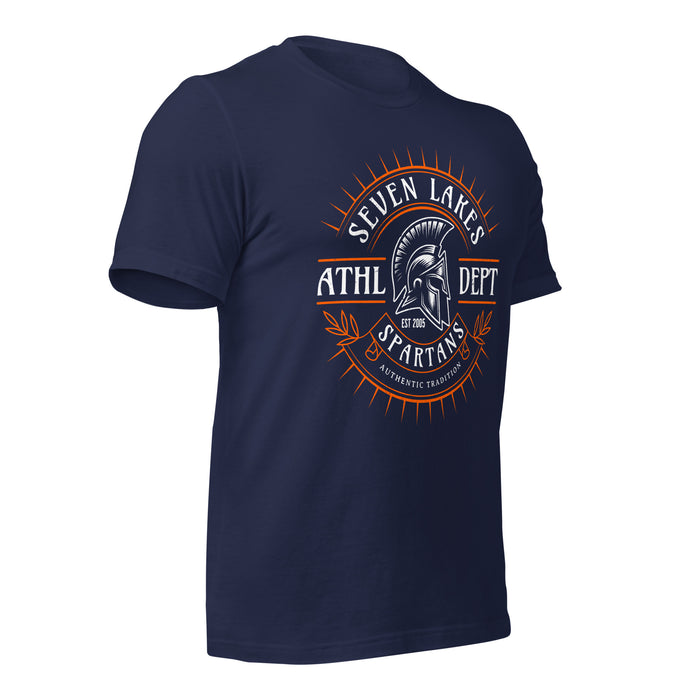 Seven Lakes High School Spartans Navy Premium Unisex T-shirt 201b