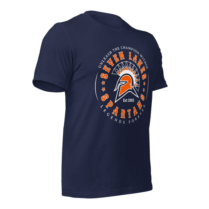 Seven Lakes High School Spartans Navy Premium Unisex T-shirt 214b