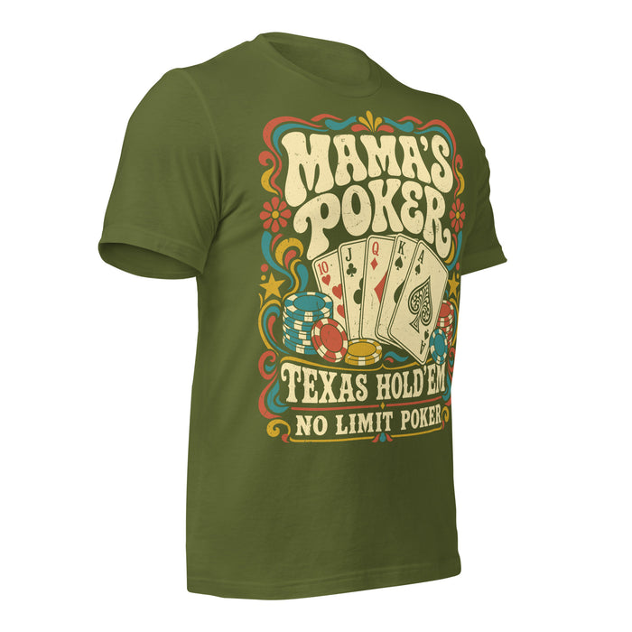 Right profile view of Mama's Poker Premium Unisex T-shirt 226