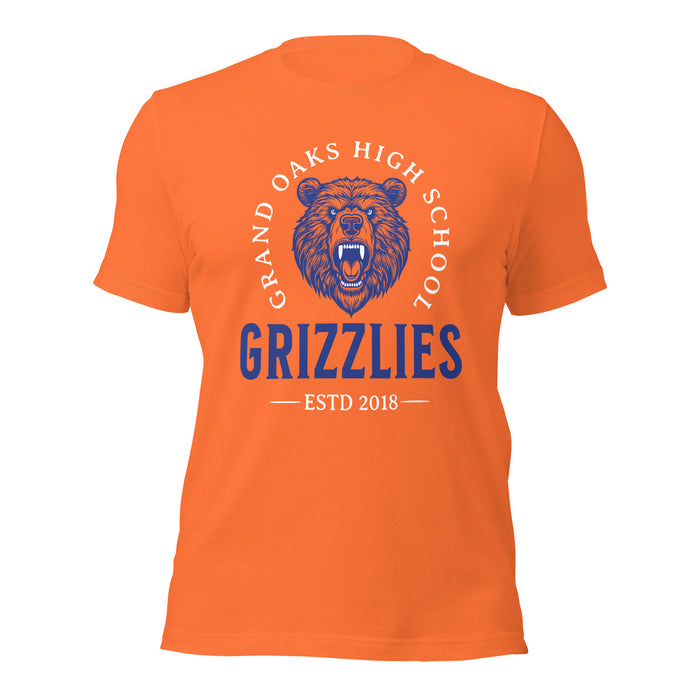 Grand Oaks High School Grizzlies Premium Orange Unisex T-shirt 18