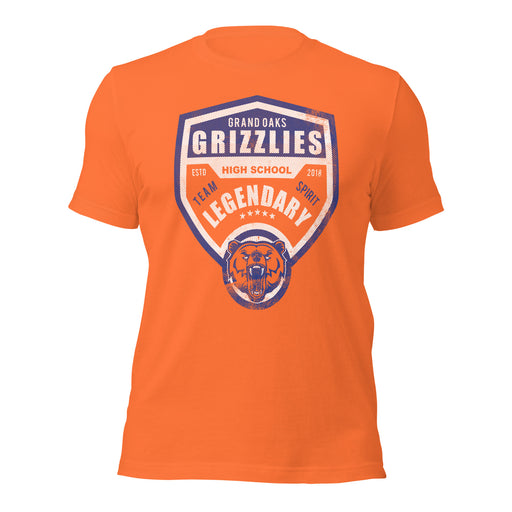 Grand Oaks High School Grizzlies Premium Orange Unisex T-shirt 14