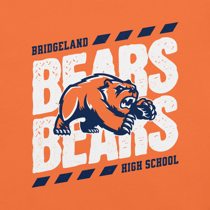 Close-up view of Bridgeland High School Bears Premium Orange Unisex T-shirt 223