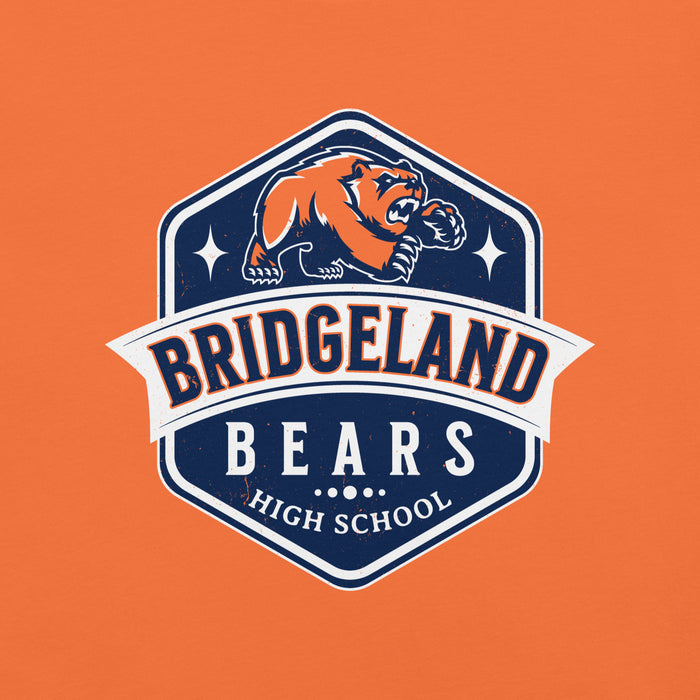 Close-up view of Bridgeland High School Bears Premium Orange Unisex T-shirt 209