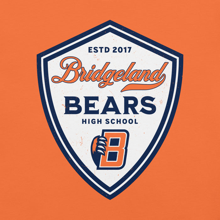 Close-up view of Bridgeland High School Bears Premium Orange Unisex T-shirt 225