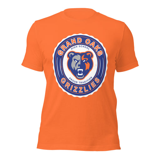 Grand Oaks High School Grizzlies Premium Orange Unisex T-shirt 216
