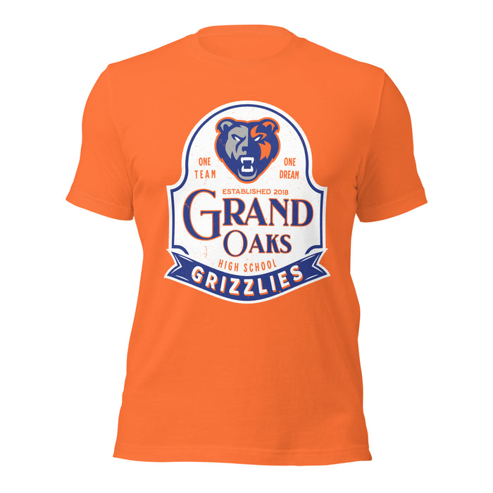 Grand Oaks High School Grizzlies Premium Orange Unisex T-shirt 219