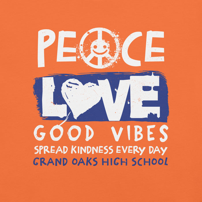 Close-up view of Grand Oaks High School Grizzlies Premium Orange Unisex T-shirt 240