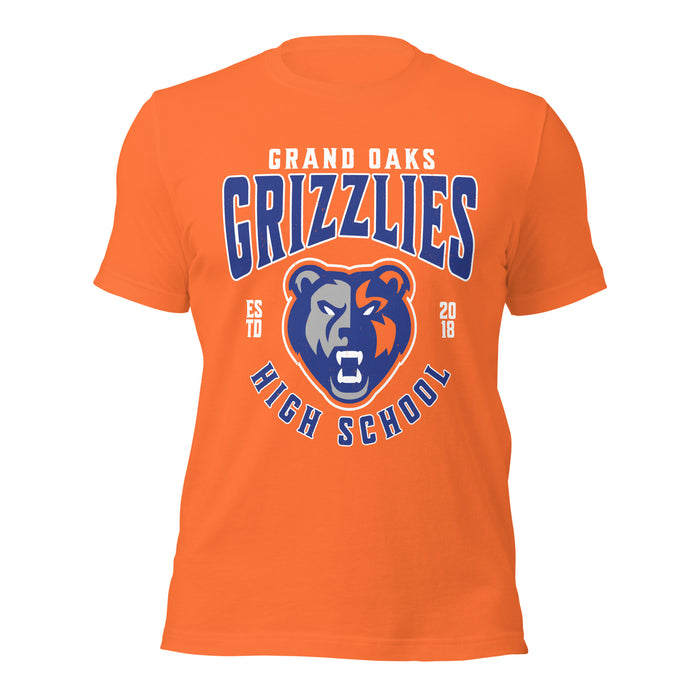 Grand Oaks High School Grizzlies Premium Orange Unisex T-shirt 213