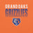 Close-up view of Grand Oaks High School Grizzlies Premium Orange Unisex T-shirt 024
