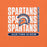 Close-up view of Seven Lakes High School Spartans Orange Premium Unisex T-shirt 235