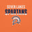 Close-up view of Seven Lakes High School Spartans Orange Premium Unisex T-shirt 024