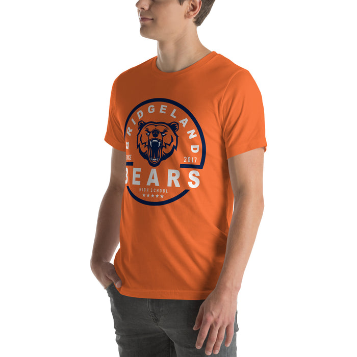 Man wearing a Bridgeland High School Bears Premium Orange Unisex T-shirt 04